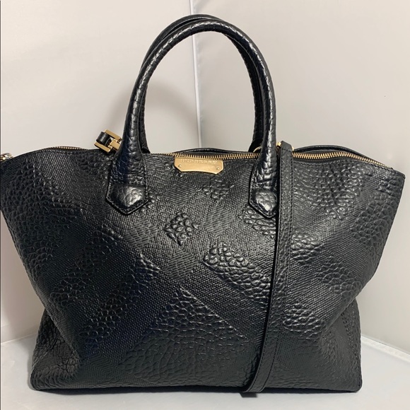 Burberry Dewsbury embossed Black Leather Satchel! - Picture 1 of 8